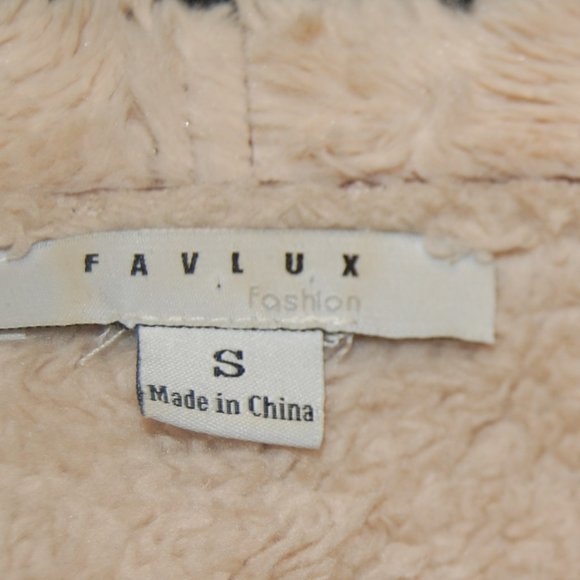 Favluv Fashion Women's Beige W/ Shearling Like Collar & Lining Open Coat Size S - Picture 7 of 11